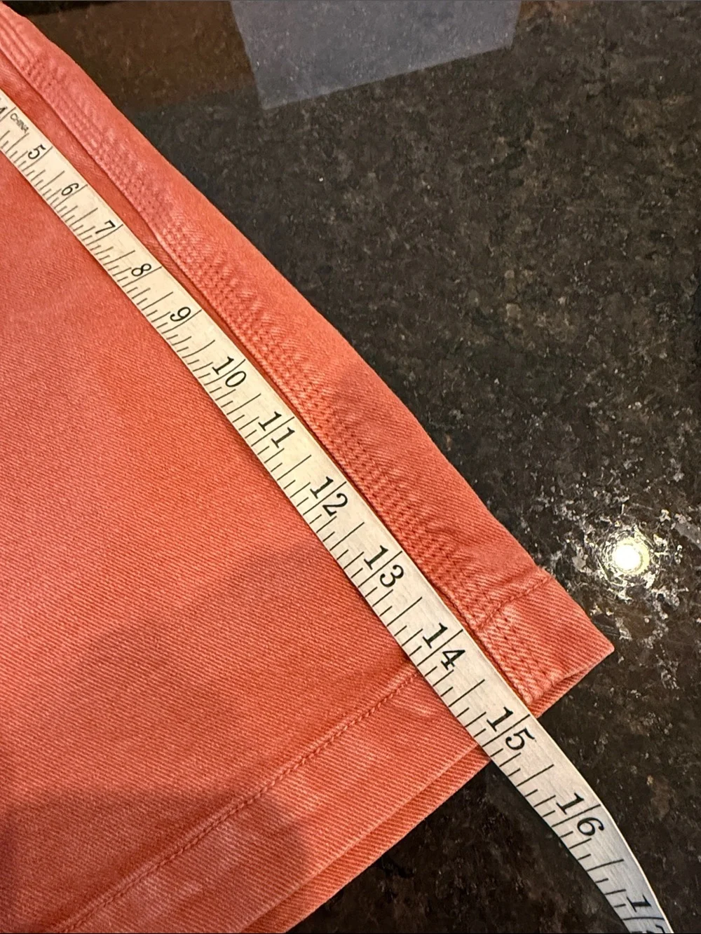 LOFT Rust Orange Welt Pocket High Rise Stretch Denim Jean Shorts Size 30/10